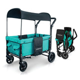 WONDERFOLD W1 Original Stroller Wagon (2 Seater) - Collapsible Wagon Stroller with Seats with 5-Point Harnesses, Adjustable Push