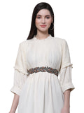 Anekaant Black, Silver & Rust Velvet Embellished Wide Belt