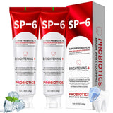 SP-6 Probiotic Whitening Toothpaste - Enhanced Formula with 6 Probiotics for Teeth Whitening and Gum Health - Enamel-Safe, Fluor