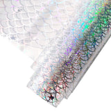 HYANG Transparent Fan PVC Super Clear Holographic Vinyl Faux Leather Sheets 1 Roll 12 x 53 (30cm x 135cm) for DIY Bows Earrings 