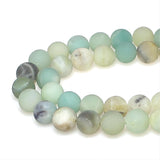 MJDCB Natural Matte Amazonite Round Loose Beads for Jewelry Making DIY Bracelet Necklace (6mm)