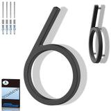 QPMWDBSZ 8 Inch Floating House Numbers, Modern Metal Address Numbers for Outside, Zinc Alloy Black Anti-Rust Mailbox Number with