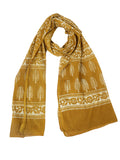 Rai Sahab Hand Block Printed Scarves Pure Cotton Scarf(St124Mustard)