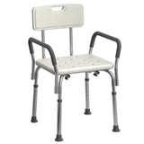 Medline Shower Chair Seat with Padded Armrests and Back Heavy Duty Shower Chair for Bathtub Slip Resistant Shower Seat with Adju
