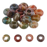 DICOSMETIC 18Pcs Large Hole Gemstone Bead Natural Indian Agate Beads 14x7mm Rondelle Stone Beads Agate Disk Stone Bead for Brace