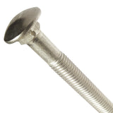 1/420 x 7 Carriage Bolts, Round Head, Square Neck, Stainless Steel 188, Partial Thread, Plain Finish, Flat Point, Quantity 5 