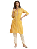 rangita Yellow Rayon Knee Length Printed Straight Kurti for Women | Kurta for Women_S