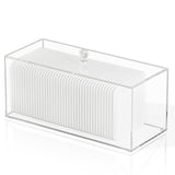 JHJFRAWY Acrylic Clean Pad Storage Box for Clean Skin Club - Cotton Holder, Square Organizer (Pads Not Included) - Horizontal Wi