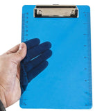 JAM PAPER Small Plastic Memo Clipboards with Low Profile Metal Clip Mini (6 x 9) Blue Clip Board Sold Individually