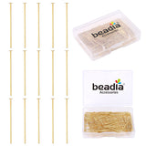 BEADIA 14K Gold Plated Flat Head Pins Non Tarnish 30mm 200pcs for Jewelry Making Findings