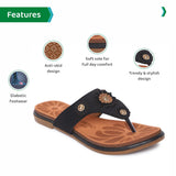 Ortho Joy Extra-Soft Fancy Doctor Slippers For Women - Orth_Wsp14_Blk_39,Black,5,B09WDWKY2J