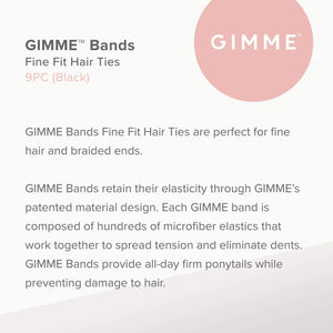 Gimme Beauty - Fine Hair Ties - Black Onyx - Seamless, No Break Microfiber Elastic Hair Ties - Firm Yet Gentle Hair Accessories