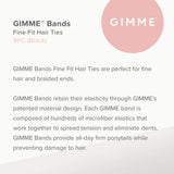 Gimme Beauty - Fine Hair Ties - Black Onyx - Seamless, No Break Microfiber Elastic Hair Ties - Firm Yet Gentle Hair Accessories