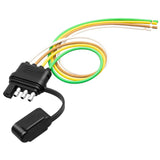 Oyviny Trailer End 4 Pin Trailer Connector 12 Inch, 16AWG Thick Pure Copper 4 Way Flat Trailer Wiring Harness with Dust Cover Re