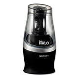 Westcott Halo Colored Pencil Non-Stick Electric Sharpener, Ac-Powered, 3.5 X 6.75, Black/Silver