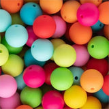 DanLingJewelry 50Pcs 20mm Round Silicone Beads Colorful Rubber Round Loose Beads Silicone Beads for Necklaces Bracelets Keychain