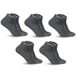 Xjarvis Ankle Length Socks For Men & Women - Moisture-Wicking Odor-Free Breathable Cotton Cushioned Half Terry Combo - Ideal For Sports Gym & Formal Wear - Pack Of 5 Pairs Dark Grey Free Size,Pack of -5 Dark Grey,,B0B4GJNCMN