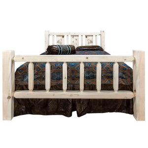 Montana Woodworks Wolf Design Laser Engraved Bed (King: 94 In. L X 80 In. W X 47 In. H (199 Lbs.))