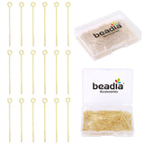 BEADIA 14K Gold Plated Open Eye Pins Non Tarnish 30mm 150pcs for Jewelry Making Findings