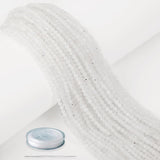 AD Beads Natural Gemstone Diamond-Cut Micro-Faceted 4mm Small Round DIY Necklace Bracelet Jewelry Making Beads (Moon Stone)