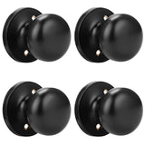 GOBEKOR 4 Pack Single Dummy Door Knob for Closet Matte Black Dummy Knobs Interior Black Half Dummy Door Knob Pulls