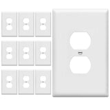 ENERLITES Jumbo Duplex Receptacle Outlet Wall Plate, Electrical Outlet Covers, Gloss Finish, OverSize 1Gang 5.5 x 3.5, Polyc