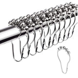 Vietnam 12 Pcs Pack Bath Curtain Rollerball Shower Curtain Rings Hooks 5 Roller Polished Satin Nickel Ball Curtain Accessories