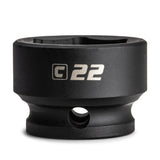 Capri Tools 22 mm Stubby Impact Socket, 3/8 in. Drive, 6 Point, Metric