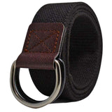 Niddleman WomenS Double Metal Ring Belt | Lightweight Adjustable Belt For Casual And Formal Outfits | Fabric Strap With Leather 