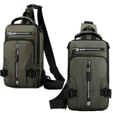 Rsinc Men Cross Backpack Sling Bag Green Waterproof Sling Backpack Bag Sling Bag For Men & Women Bag With Usb Charging Port For 