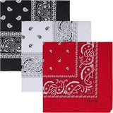 Tendsy Cotton Paisley Bandana For Men & Women | Headwrap, Scarf, Headband, Face Mask, Handkerchief | 100% Cotton | Pack Of 3 (Bl
