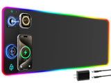 GIM RGB Gaming Mouse Pad with Simultaneous Charging for Phone & iWatch, LED Mouse Mat 800x300x4MM, 14 Light Modes, Non-Slip Rubb