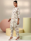 Libas Womens Printed Viscose Co-Ord Set For Women Cream M