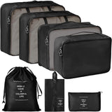 Amirate Polyester 7 Set Travel Organizer Bag 3 Packing Cubes + 3 Pouches + 1 Toiletry Organizer Bag (Skyblue, 27.99 Cm, 11 Cm) (