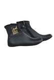 Azad Unisex Adults Black Leather Socks, Size10, Pack Of 1, AnkleHigh, Zipper, Slipper Socks