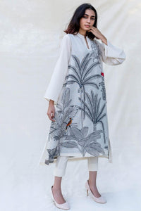 Gosriki Women'S Cotton Blend Straight Printed Kurta With Pant (Nabhita White-Gs_M_White_Medium),White,,B0D5VKWWRX