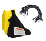 Mytee Products Corner Protector & Tarps Bungee Straps Kit - 20 Pack Yellow 4 Corner Protector & 50 Pack 21 EPDM Tarp Bungee Stra