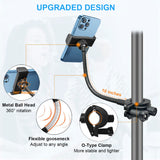 Phone Holder for Mic Stand, JCWINY Mic Stand Phone Holders [10 Long Flexible Gooseneck Arm] Cell Phone Holder for Microphone S