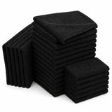 BaHoki Essentials Microfiber Towels, 15x15 Inches, 25 Pack, Jet Black