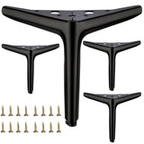 6 inch/15cm Matte Black Metal Furniture Legs Set of 4, Triangle Sofa Legs DIY Replacement for TV Stand, Sofa, Chair, Cabinet Cup