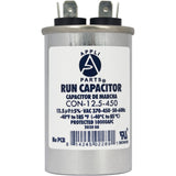 Appli Parts Run Capacitor for ac 12.5 Mfd uF (microfarads) 370 VAC or 450 VAC CBB65 Round Universal fit for hvac and other appli
