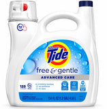 Tide Advanced Care Liquid Laundry Detergent, Free & Gentle, 125 Loads, 154 Fl Oz