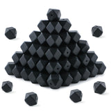 HHCFAST 96Pcs Hexagon Silicone Beads, 14mm Polygon Silicone Beads for Keychain Making, for Pens and Bracelet Making(Black)