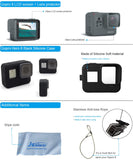 Husiway Action Camera Accessories Kit for Gopro Hero 8 Black Waterproof Housing Silicone Case Glass Screen Protector are Compati