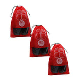 Kanushi Industries Shoe Pouch/Cover/Bag/Organiser Set Of 3 Red Color