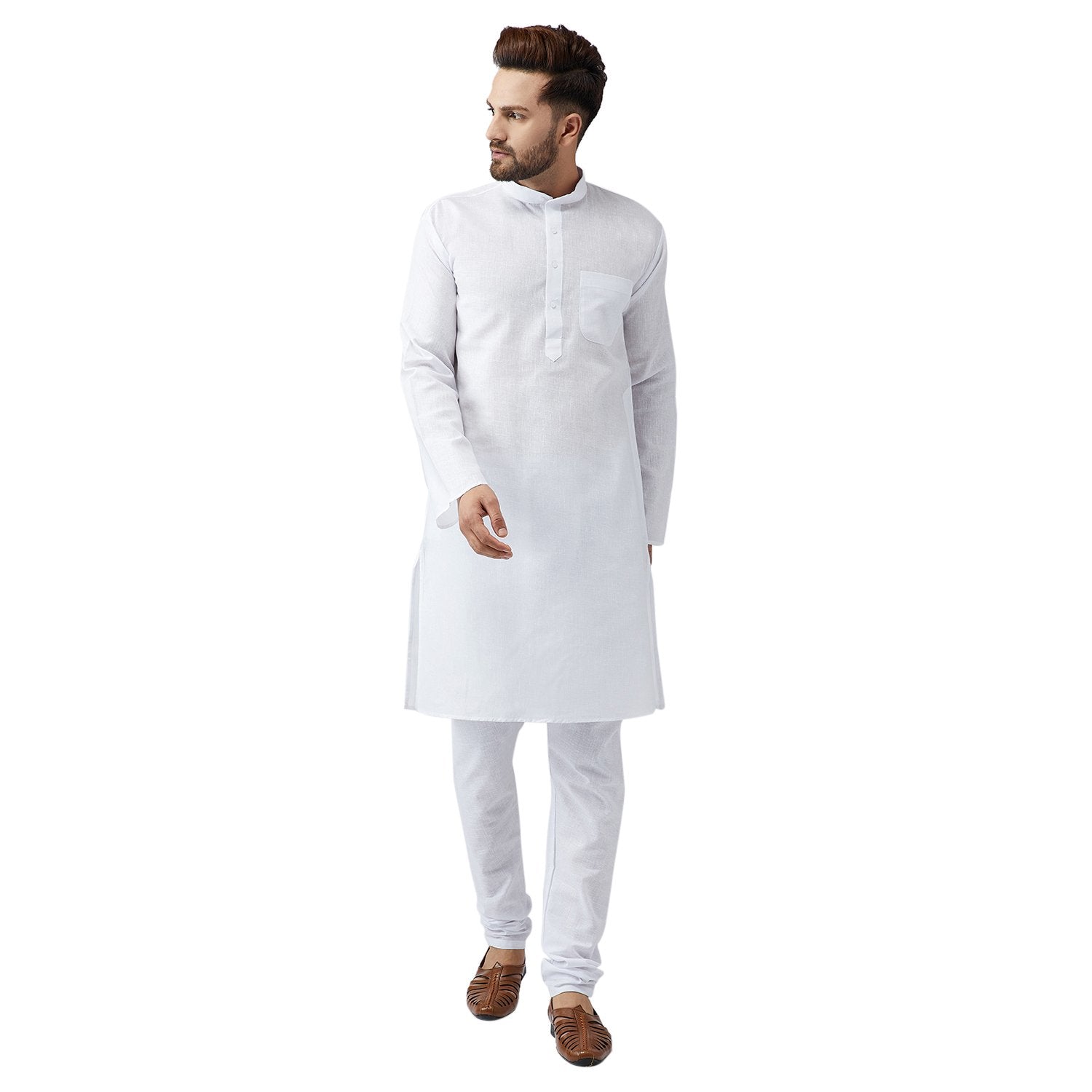 Sojanya (Since 1958 Men'S White Cotton Kurta Churidar Pyjama Set Size Xxl