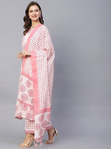 Gosriki Women'S Cotton Blend Straight Printed Kurta With Palazzo & Dupatta (Chhapa-Pink-Nw-Gs_Xxl_Pink_Xx-Large),Pink,2,B0C55JCGGW