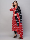 Anni Designer Women'S Cotton Blend Straight Printed Kurta With Pant & Dupatta (Mayavi Red-Nw_M_Red_Medium),Red,M,Cotton Blend,Regular,