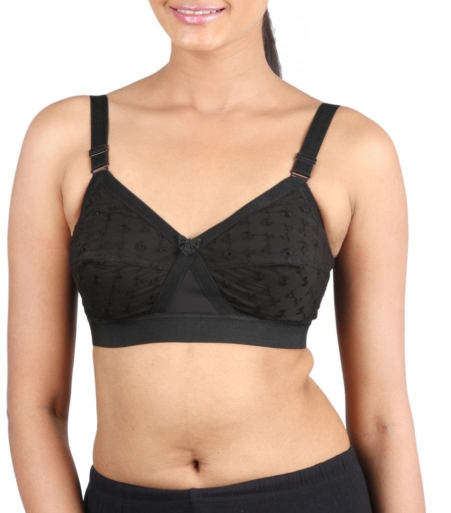 Trylo Women'S Cotton Non-Wired Bra (Krutikachikan-137_Black_34D),Black,34,B00R8G4J2O