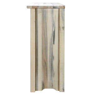 Montana Woodworks Homestead Collection Accent Cabinet With Laser Engraved Bear Design, Right Hinged, Clear Lacquer Finish